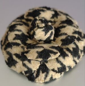 Elegant Black and Cream Hair Scrunchie